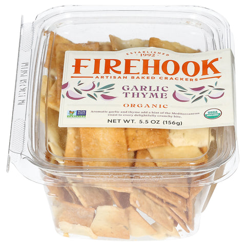 Firehook Organic Garlic Thyme Artisan Baked Crackers 5.5 oz - 8 Pack