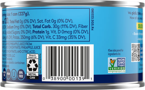 Dole Pineapple Slices In 100% Juice 8 OZ
