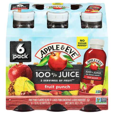 Apple & Eve Fruit Punch 100% Juice 6 - 10 fl oz Bottles - 60 FZ 4 Pack