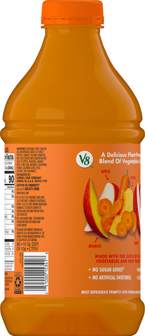V8 100% Juice Fusion Peach Mango 46 FZ