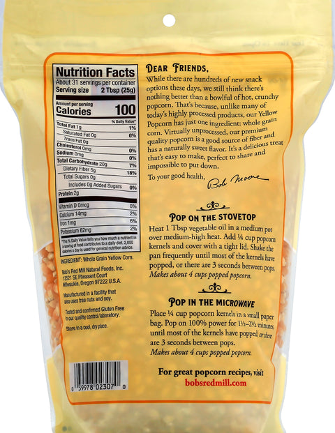 Bob's Red Mill Kernel Yellow Popcorn  30 OZ