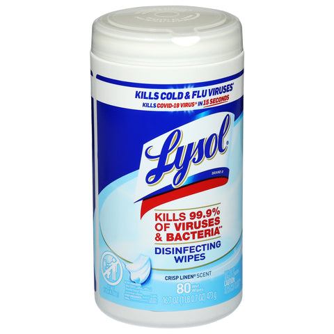 Lysol Crisp Linen Disinfecting Wipes 80 CT