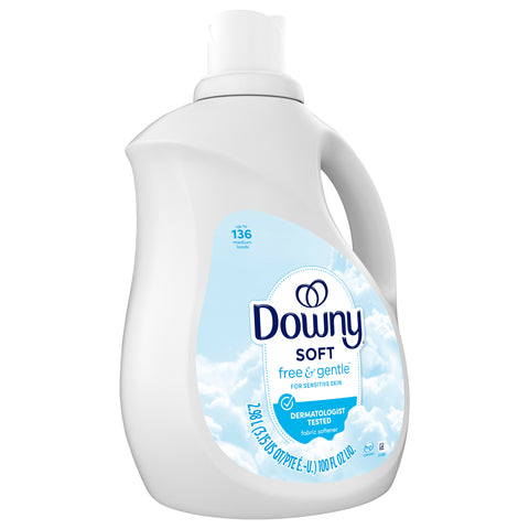 Downy Fabric Softener Liquid (Fabric Conditioner), Cool Cotton Scent, 100 fl oz, 136 Loads