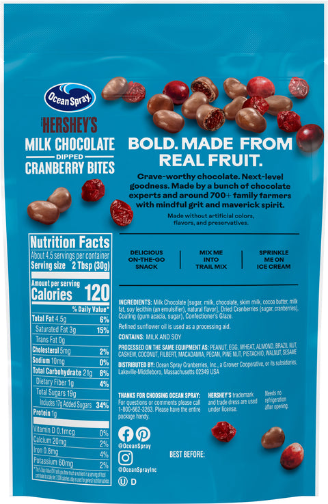 Ocean Spray Craisins Milk Chocolate 5 OZ
