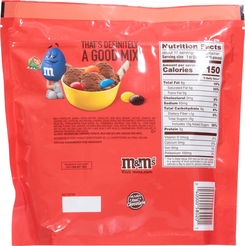 M&M's Peanut Butter Chocolate Candies Family Size 17.20 oz