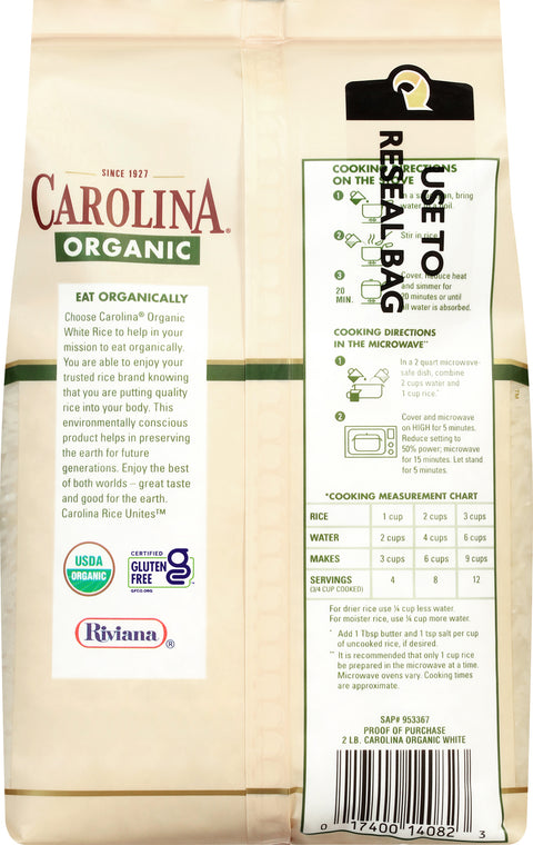 Carolina Organic White Rice 32 OZ