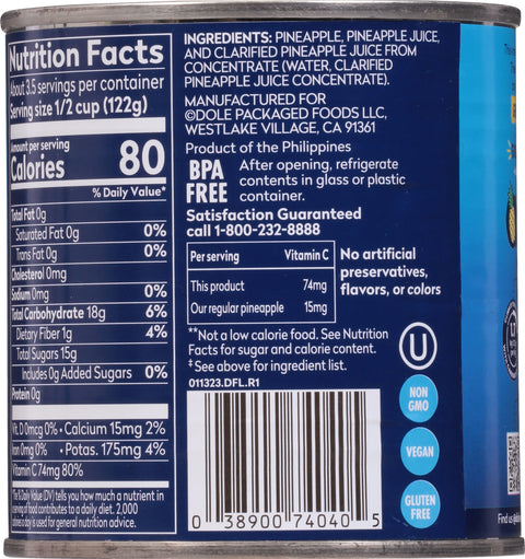 Dole Tropical Gold Pineapple Chunks 15.25 OZ