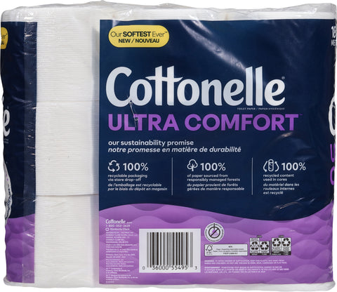 Cottonelle Ultra Comfort Toilet Paper, Strong Toilet Tissue, 18 Mega Rolls (18 Mega Rolls = 72 Regular Rolls), 244 Sheets Per Roll
