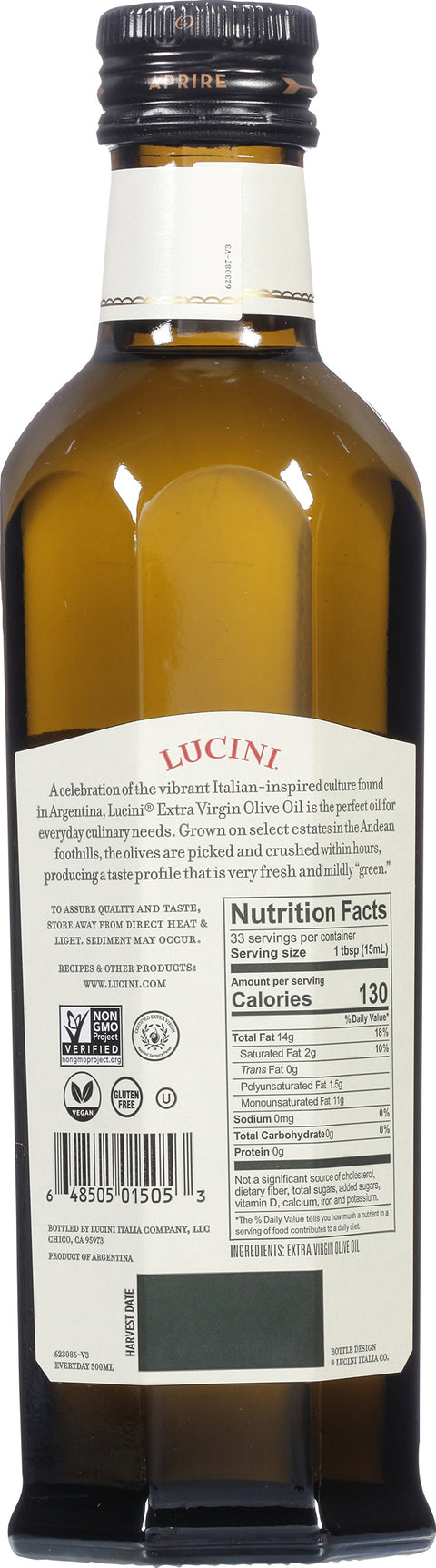 Lucini Extra Virgin Olive Oil First Cold Press 16.9 FZ