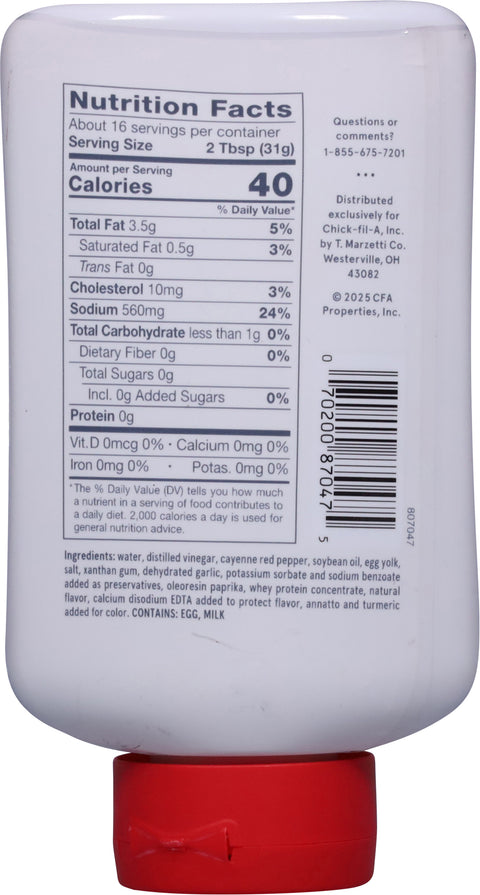 Chick-fil-A Zesty Buffalo Sauce 16 FZ