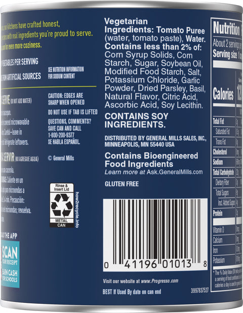 Progresso Vegetable Classics Soup Tomato Basil 19 OZ