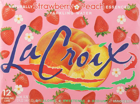 LaCroix Strawberry Peach Sparkling Water 12