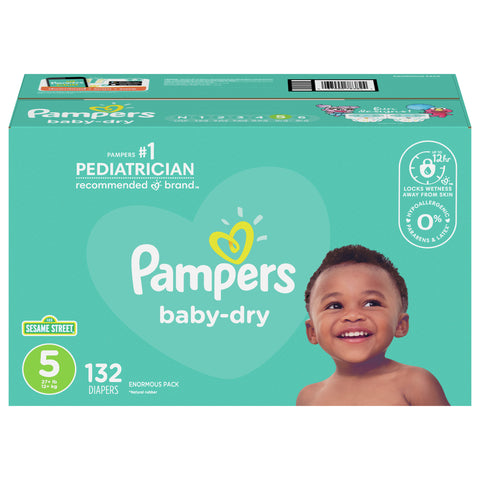 Pampers Baby Dry Diapers Size 5 132 Count