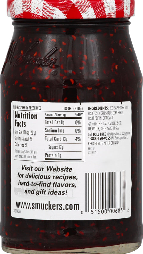 Smucker's Preserves Red Raspberry 18 OZ