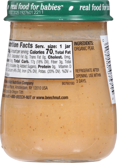 Beech-Nut Organics Stage 1 (4 Months+) Pear 4 oz