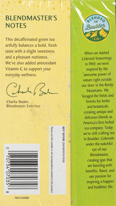 Celestial Seasonings Decaffinated Green Tea 20 CT