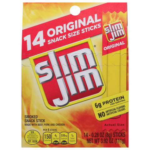 Slim Jim Original Smoked Snack Sticks 3.92 OZ