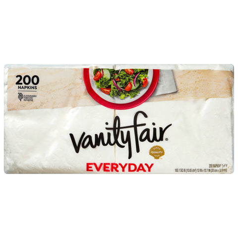 Vanity Fair 2-Ply Everyday Napkins 200 Each - 12 Pack
