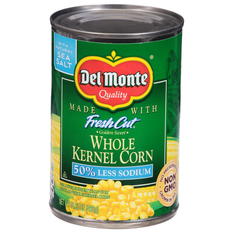 Del Monte Vegetables Fresh Cut Whole Kernel Corn Less Salt 15.25 OZ