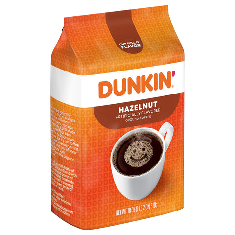 Dunkin Hazelnut Ground Coffee 18 OZ