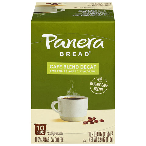Panera Bread 100% Arabica Cafe Blend Decaf Coffee 10 - 0.39 oz Cups - 6 Pack