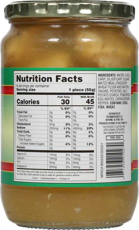 Mrs. Adler's Old Jerusalem Sweet Gefilte Fish 24 OZ