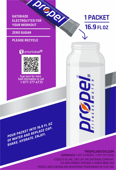 Propel Zero Sugar Electrolyte Water Beverage Mix Grape 0.88 Oz, 10 Count