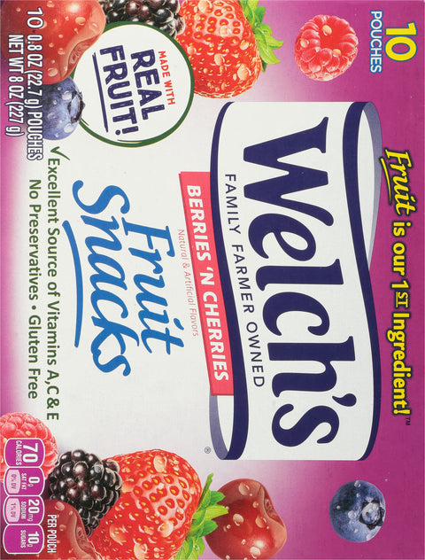 Welch's Berries & Cherries Fruit Snacks 8 OZ