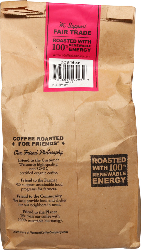Vermont Coffee Company Organic Single Region Caribbean Sea Medium Roast Whole Bean Dos Coffee 16 oz