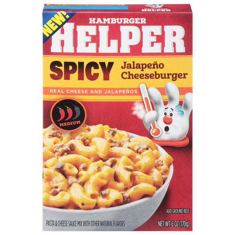Hamburger Helper Medium Spicy Jalapeno Cheeseburger Pasta & Cheese Sauce Mix 6 oz - 12 Pack