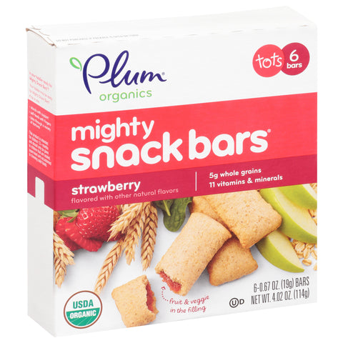 Plum Organics Mighty 4 Tots Strawberry & Spinach Essential Nutrition Bars 4.02 OZ