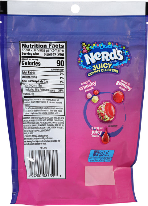 Nerds Juicy Gummy Clusters Strawberry Punch Candy 7.15 oz