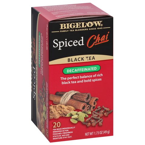 Bigelow Decaffeinated Spiced Chai Black Tea 20 CT