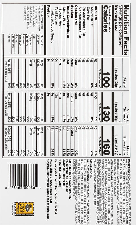 McCann's Instant Irish Oatmeal Variety Pack 12.73 OZ