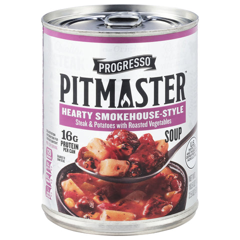Progresso Pitmaster Hearty Smokehouse-Style Steak & Potatoes with Roasted Vegetables Soup 18.5 oz - 12 Pack