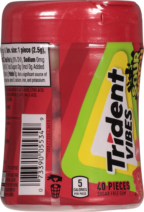 Trident Vibes Sugar Free Sour Patch Kids Redberry Gum 40 ea