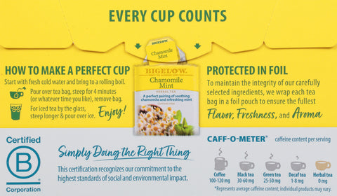 Bigelow Chamomile Mint Herb Tea 20 CT