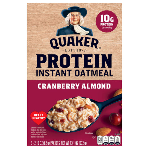 Quaker Instant Oatmeal Protein Cranberry Almond 13.1 OZ