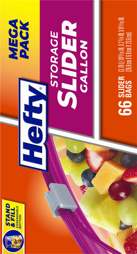 Hefty Slider Food Storage Gallon Bag 66 CT