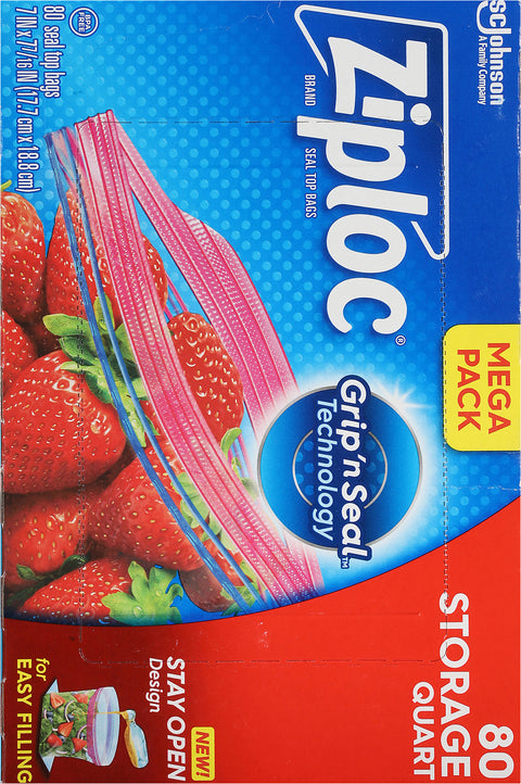 Ziploc Storage 80 Quart Seal Top Bags 80 ea