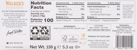 Walkers Shortbread Fingers Cookie 5.3 OZ