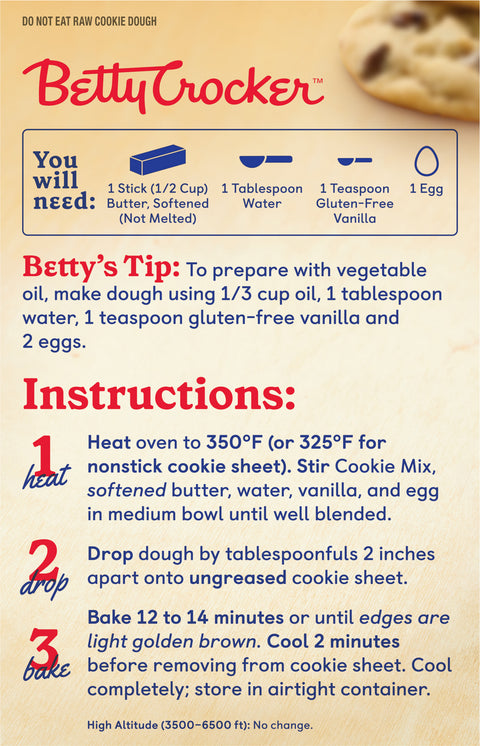 Betty Crocker Mix Cookie Gluten Free Chocolate Chip 19 OZ