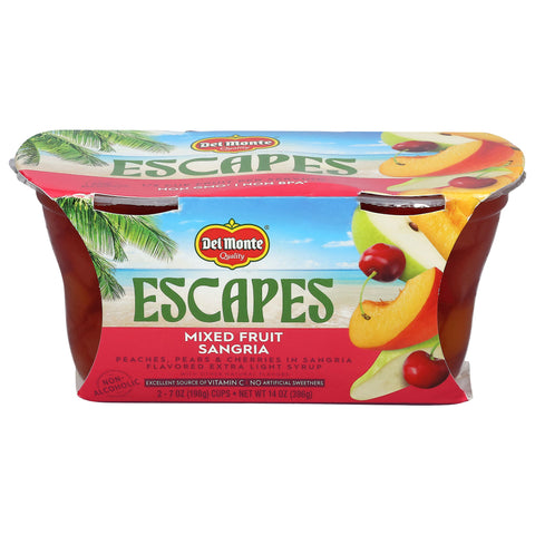 Del Monte Escapes Mixed Fruit Sangria 2 - 7 oz Cups - 6 Pack