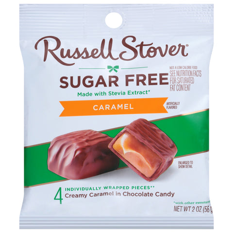 Russell Stover Sugar Free Caramel Chocolate Candy 4 ea - 10 Pack