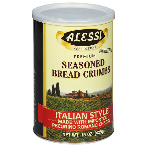 Alessi Italian Seasoned Bread Crumbs With Pecorino Romano Cheese 15 OZ