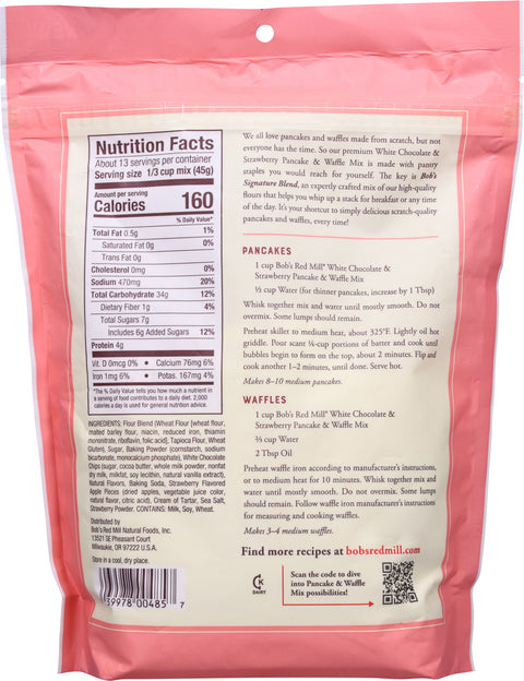 Bob's Red Mill White Chocolate & Strawberry Pancake & Waffle Mix 20 oz