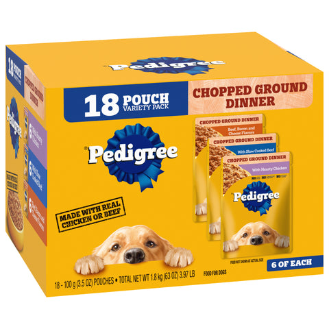 Pedigree Chopped Ground Dinner Dog Food 63 OZ