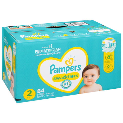 Pampers Diapers 2 (12-18 lb) Super Pack 84 CT