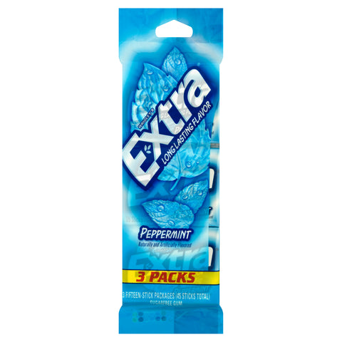 Extra 3 Packs Sugar Free Peppermint Gum 3 ea - 20 Pack