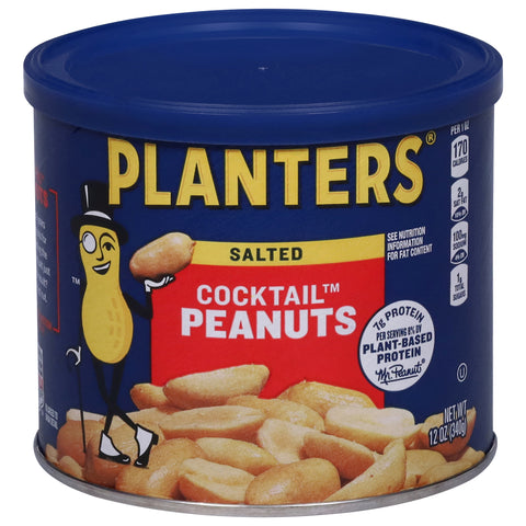 Planters Cocktail Salted Peanuts 12 oz - 12 Pack